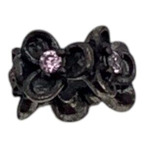 Wanda‎ Garden Flower Spacer Bead For European Style Bracelets Sliver Tone & Pink